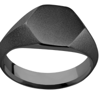 Medium Hexagon signet ring (13.9x12mm) in Zirconium, with a Wide style band.