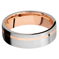 Palladium Silver + Satin , Satin Finish + 14K Rose Gold