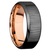 Zirconium + Treebark1 , Polish Finish + 14K Rose Gold