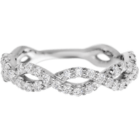 14K White Gold band with 46 Round Lab Grown Diamond having TCW-.69