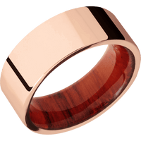 14K Rose Gold + Polish Finish + Padauk