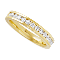 10K Yellow Gold band with 15 Round Lab Grown Diamond (ST) having TCW-.45
