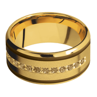 18K Yellow Gold + Sand , Polish Finish