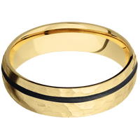 10K Yellow Gold + Hammer , Hammer Finish