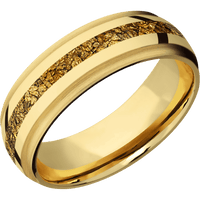 14K Yellow Gold + Polish , Satin Finish