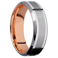 Tantalum + Satin , Polish Finish + 14K Rose Gold