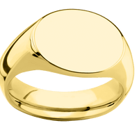 Medium Horizontal Oval signet ring (16x13mm) in 10K Yellow Gold, with a Wide style band.