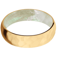 18K Yellow Gold + Rockpolish Finish + Freshwater Mother of Pearl