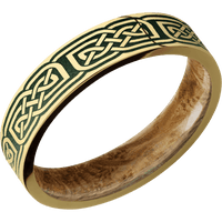 14K Yellow Gold + Polish Finish + Whiskey Barrel