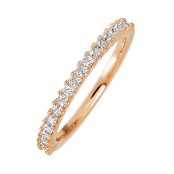 14K Rose Gold band with 21 Princess Lab Grown Diamond having TCW-.63