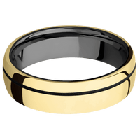10K Yellow Gold + Polish , Polish Finish + Zirconium