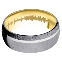 Tantalum + Crosssatin , Stipple Finish + 10K Yellow Gold