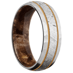 Palladium Silver + Hammer Finish + Maple Burl