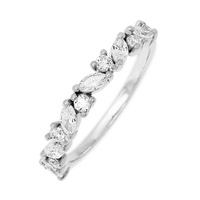 Platinum band with 7 Round and 6 Marquise Lab Grown Diamond having TCW-.81