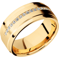 14K Yellow Gold + Satin , Polish Finish
