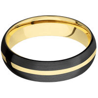 Zirconium + Satin Finish + 10K Yellow Gold