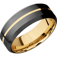 Zirconium + Bead , Bead Finish + 10K Yellow Gold