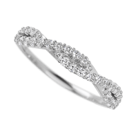 14K White Gold band with 26 Round Lab Grown Diamond having TCW-.39