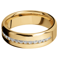 10K Yellow Gold + Satin , Polish Finish