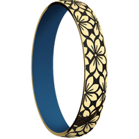 10K Yellow Gold + Polish Finish + Ridgeway Blue