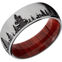 Titanium + Satin Finish + Red Heart