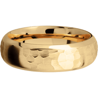 14K Yellow Gold + Hammer , Polish Finish