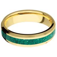 14K Yellow Gold + Polish , Satin Finish