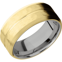 18K Yellow Gold + Polish , Hammer Finish + Titanium