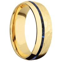 14K Yellow Gold + Hammer , Polish Finish