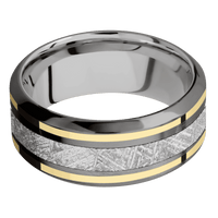 Tantalum Noir + Bead , Polish Finish + Titanium
