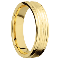 22K Yellow Gold + Treebarkh , Polish Finish