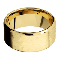 10K Yellow Gold + Hammer , Polish Finish