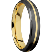 Zirconium + Bead , Polish Finish + 14K Yellow Gold
