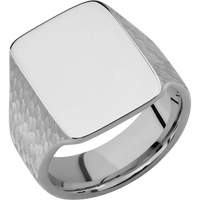 Large Rectangle signet ring (20x14.5mm) in Titanium, with a Wide style band.