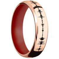 14K Rose Gold + Polish , Polish Finish + Habanero Red
