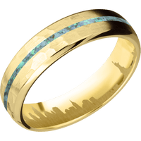 18K Yellow Gold + Hammer , Polish Finish
