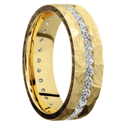 14K Yellow Gold + Rock Finish