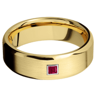 18K Yellow Gold + Satin , Polish Finish
