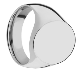 Large Oval signet ring (20x16mm) in Titanium, with a Wide style band.