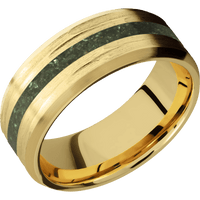10K Yellow Gold + Treebarkh , Satin Finish