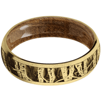 10K Yellow Gold + Stone Finish + Whiskey Barrel