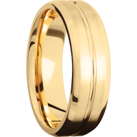14K Yellow Gold + Polish , Satin Finish