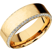 14K Yellow Gold + Hammer , Polish Finish