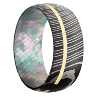Damascus + Acid Finish + Black Mother of Pearl