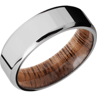 10K White Gold + Polish , Polish Finish + Koa