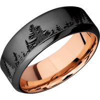 Zirconium + Anglesatin , Polish Finish + 14K Rose Gold