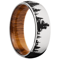 14K White Gold + Polish Finish + Desert Iron Wood