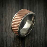 Copper Inlay Spinner Unique Titanium Men's Band Custom Made