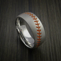 Titanium Baseball Ring with Bead Blast Finish