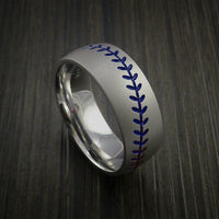 Titanium Baseball Ring with Bead Blast Finish